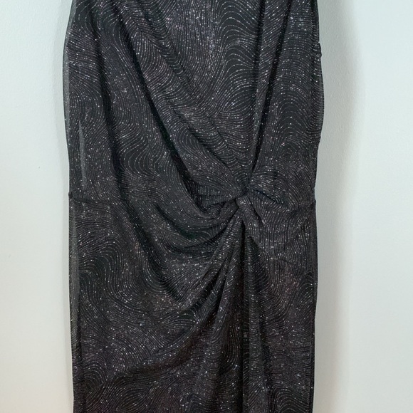 Gathered Swirl-Pattern Sparkle Calvin Klein Gown - Picture 9 of 11